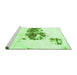 Sideview of Machine Washable Abstract Green Modern Area Rugs, wshabs2051grn