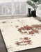 Abstract Blanched Almond Beige Modern Rug in Family Room, abs2051