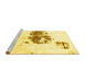 Sideview of Machine Washable Abstract Yellow Modern Rug, wshabs2051yw