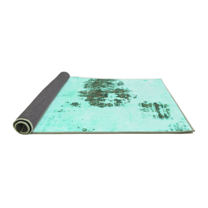 Sideview of Abstract Turquoise Modern Rug, abs2051turq