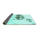 Sideview of Abstract Turquoise Modern Rug, abs2051turq