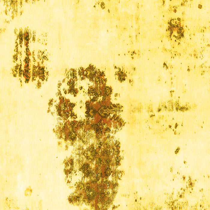 Square Machine Washable Abstract Yellow Modern Rug, wshabs2051yw