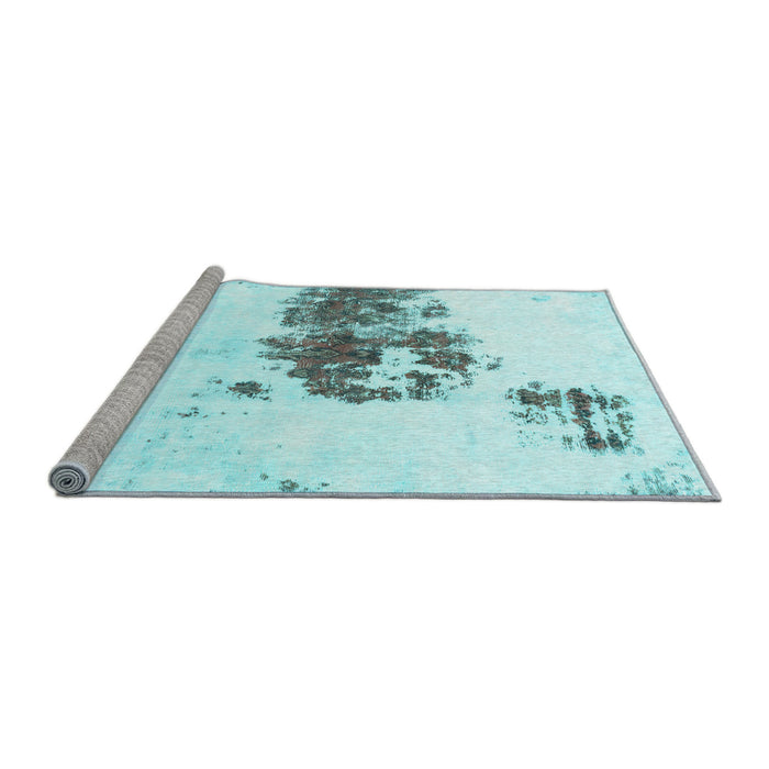 Sideview of Machine Washable Abstract Light Blue Modern Rug, wshabs2051lblu