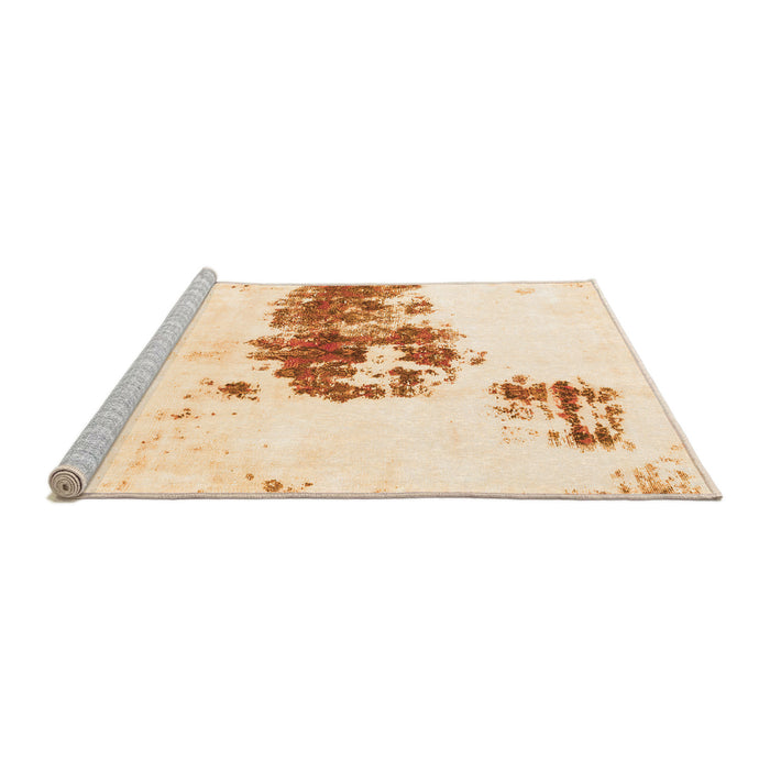 Sideview of Machine Washable Abstract Orange Modern Area Rugs, wshabs2051org