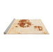 Sideview of Machine Washable Abstract Orange Modern Area Rugs, wshabs2051org