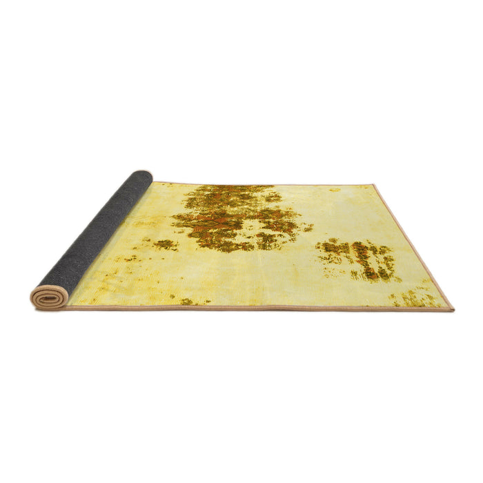 Sideview of Abstract Yellow Modern Rug, abs2051yw