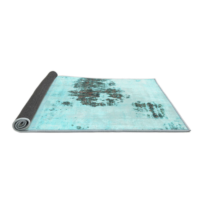 Sideview of Abstract Light Blue Modern Rug, abs2051lblu
