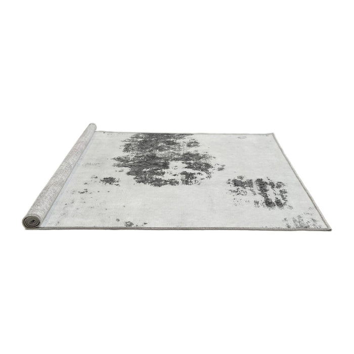 Sideview of Machine Washable Abstract Gray Modern Rug, wshabs2051gry