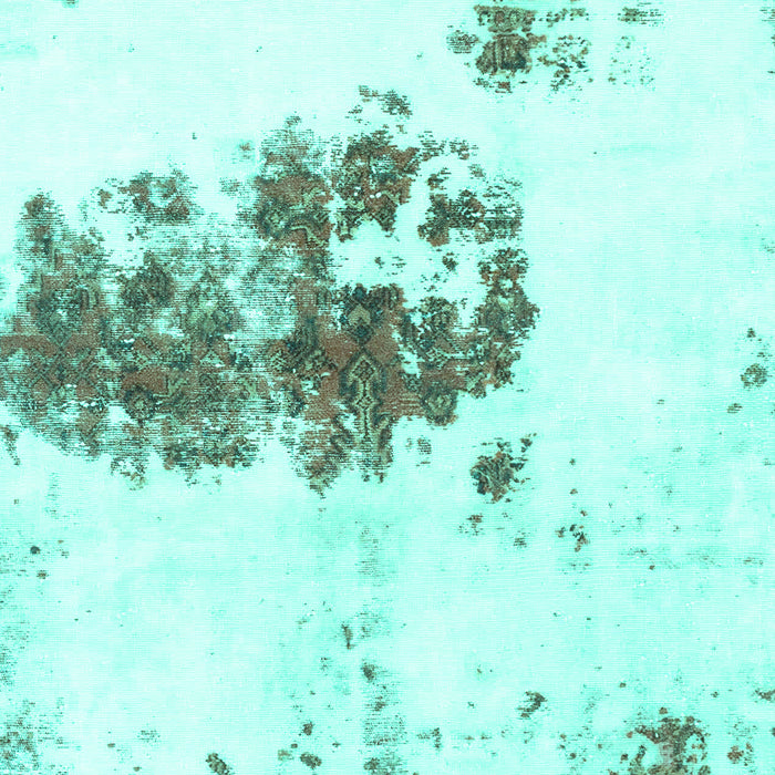 Machine Washable Abstract Turquoise Modern Area Rugs, wshabs2051turq