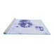 Sideview of Machine Washable Abstract Blue Modern Rug, wshabs2051blu