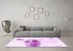 Machine Washable Abstract Purple Modern Area Rugs in a Living Room, wshabs2051pur