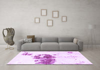 Machine Washable Abstract Purple Modern Rug, wshabs2051pur