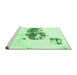 Sideview of Machine Washable Abstract Emerald Green Modern Area Rugs, wshabs2051emgrn