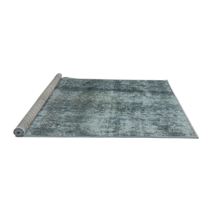Sideview of Machine Washable Abstract Green Rug, wshabs2052