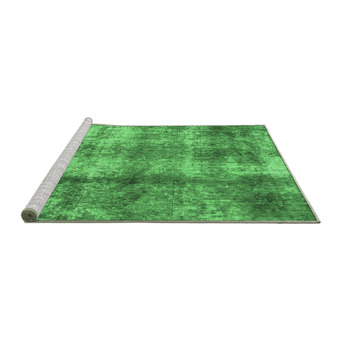 Sideview of Machine Washable Abstract Emerald Green Modern Area Rugs, wshabs2052emgrn