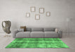 Machine Washable Abstract Emerald Green Modern Area Rugs in a Living Room,, wshabs2052emgrn