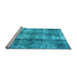 Sideview of Machine Washable Abstract Light Blue Modern Rug, wshabs2052lblu