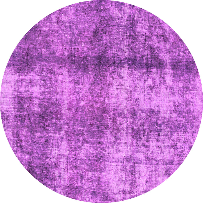 Round Machine Washable Abstract Pink Modern Rug, wshabs2052pnk