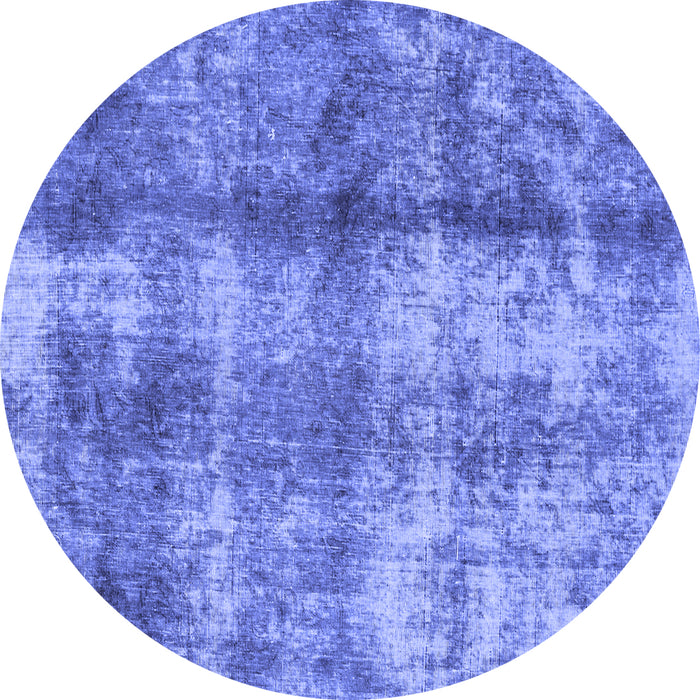 Round Abstract Blue Modern Rug, abs2052blu