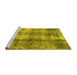 Sideview of Machine Washable Abstract Yellow Modern Rug, wshabs2052yw