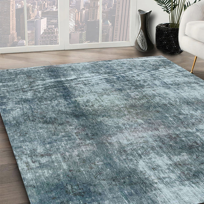 Machine Washable Abstract Green Rug in a Family Room, wshabs2052