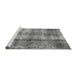 Sideview of Machine Washable Abstract Gray Modern Rug, wshabs2052gry