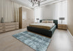 Abstract Green Modern Rug in a Bedroom, abs2052