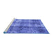 Sideview of Machine Washable Abstract Blue Modern Rug, wshabs2052blu