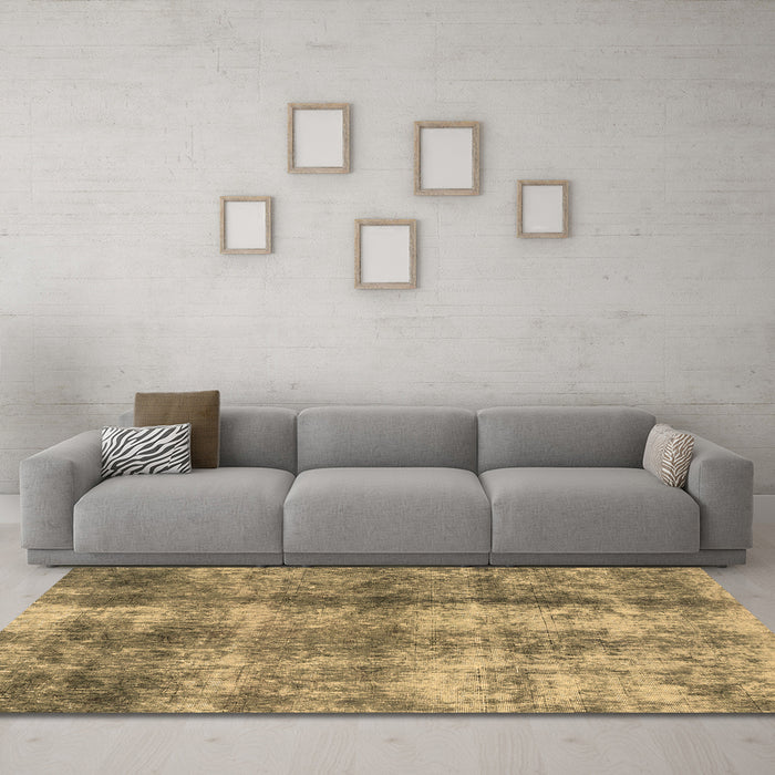 Machine Washable Abstract Brown Modern Rug in a Living Room,, wshabs2052brn