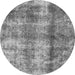 Round Abstract Gray Modern Rug, abs2052gry