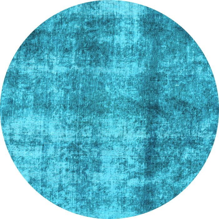 Round Abstract Light Blue Modern Rug, abs2052lblu