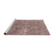 Sideview of Machine Washable Abstract Rosy-Finch Purple Rug, wshabs2053