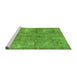 Sideview of Machine Washable Abstract Green Modern Area Rugs, wshabs2053grn