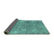 Sideview of Abstract Turquoise Modern Rug, abs2053turq