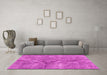 Machine Washable Abstract Pink Modern Rug in a Living Room, wshabs2053pnk