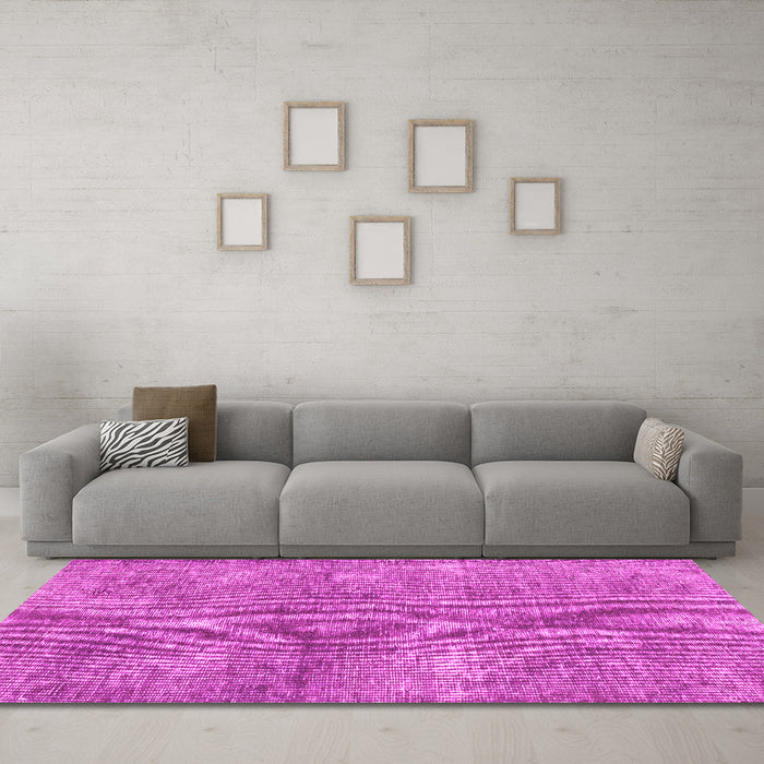 Machine Washable Abstract Pink Modern Rug in a Living Room, wshabs2053pnk