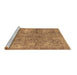 Sideview of Machine Washable Abstract Brown Modern Rug, wshabs2053brn