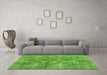 Machine Washable Abstract Green Modern Area Rugs in a Living Room,, wshabs2053grn