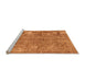 Sideview of Machine Washable Abstract Orange Modern Area Rugs, wshabs2053org