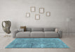 Machine Washable Abstract Light Blue Modern Rug in a Living Room, wshabs2053lblu