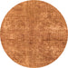 Round Abstract Orange Modern Rug, abs2053org