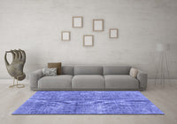 Machine Washable Abstract Blue Modern Rug, wshabs2053blu