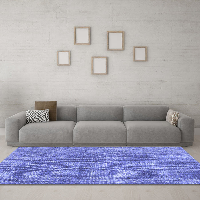 Machine Washable Abstract Blue Modern Rug in a Living Room, wshabs2053blu
