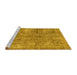 Sideview of Machine Washable Abstract Yellow Modern Rug, wshabs2053yw