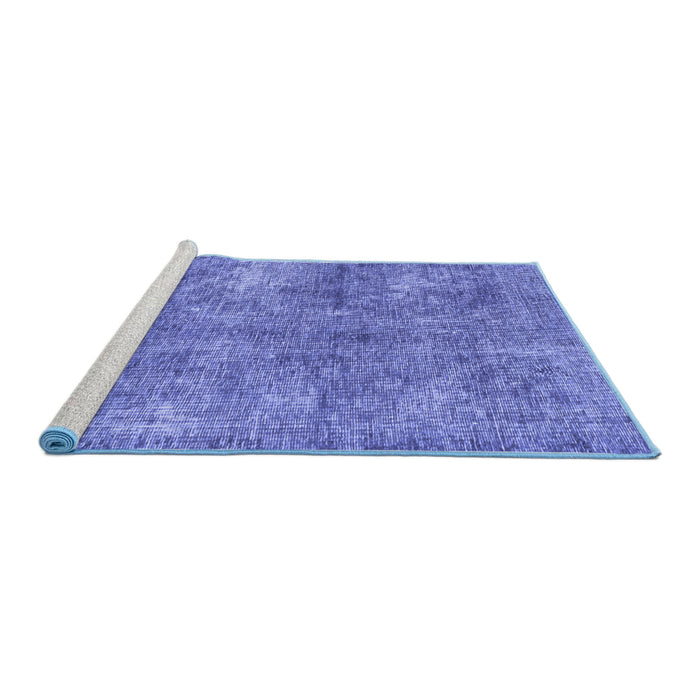 Sideview of Machine Washable Abstract Blue Modern Rug, wshabs2053blu