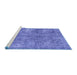 Sideview of Machine Washable Abstract Blue Modern Rug, wshabs2053blu