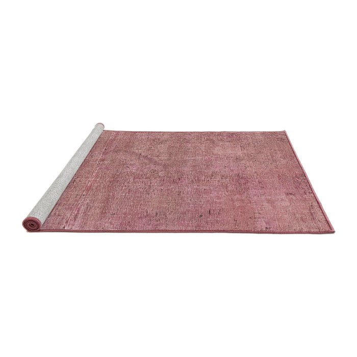 Sideview of Machine Washable Abstract Light Coral Pink Rug, wshabs2054
