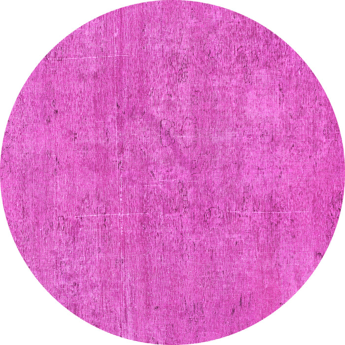 Round Machine Washable Abstract Pink Modern Rug, wshabs2054pnk