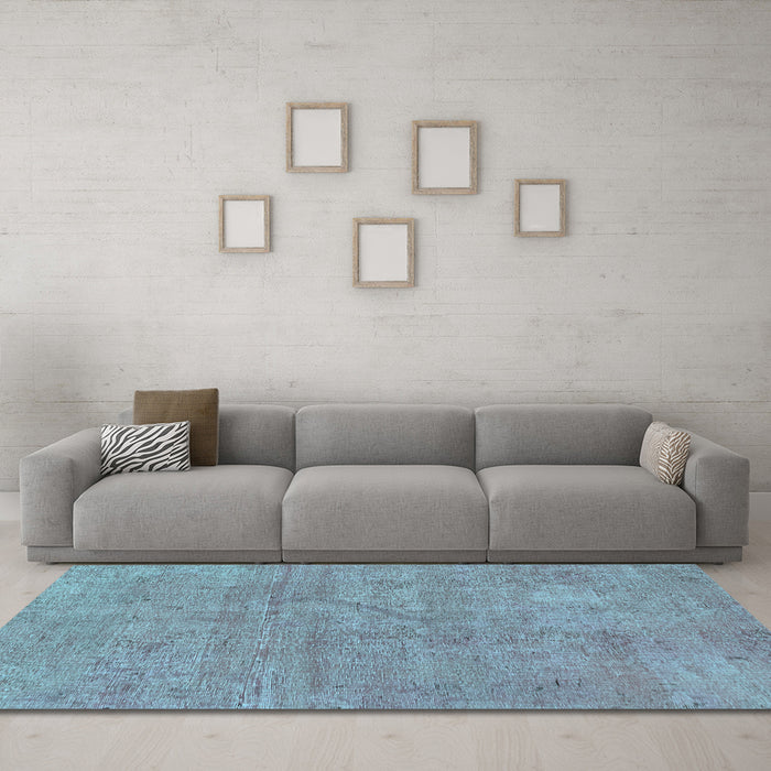 Machine Washable Abstract Light Blue Modern Rug in a Living Room, wshabs2054lblu
