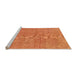 Sideview of Machine Washable Abstract Orange Modern Area Rugs, wshabs2054org